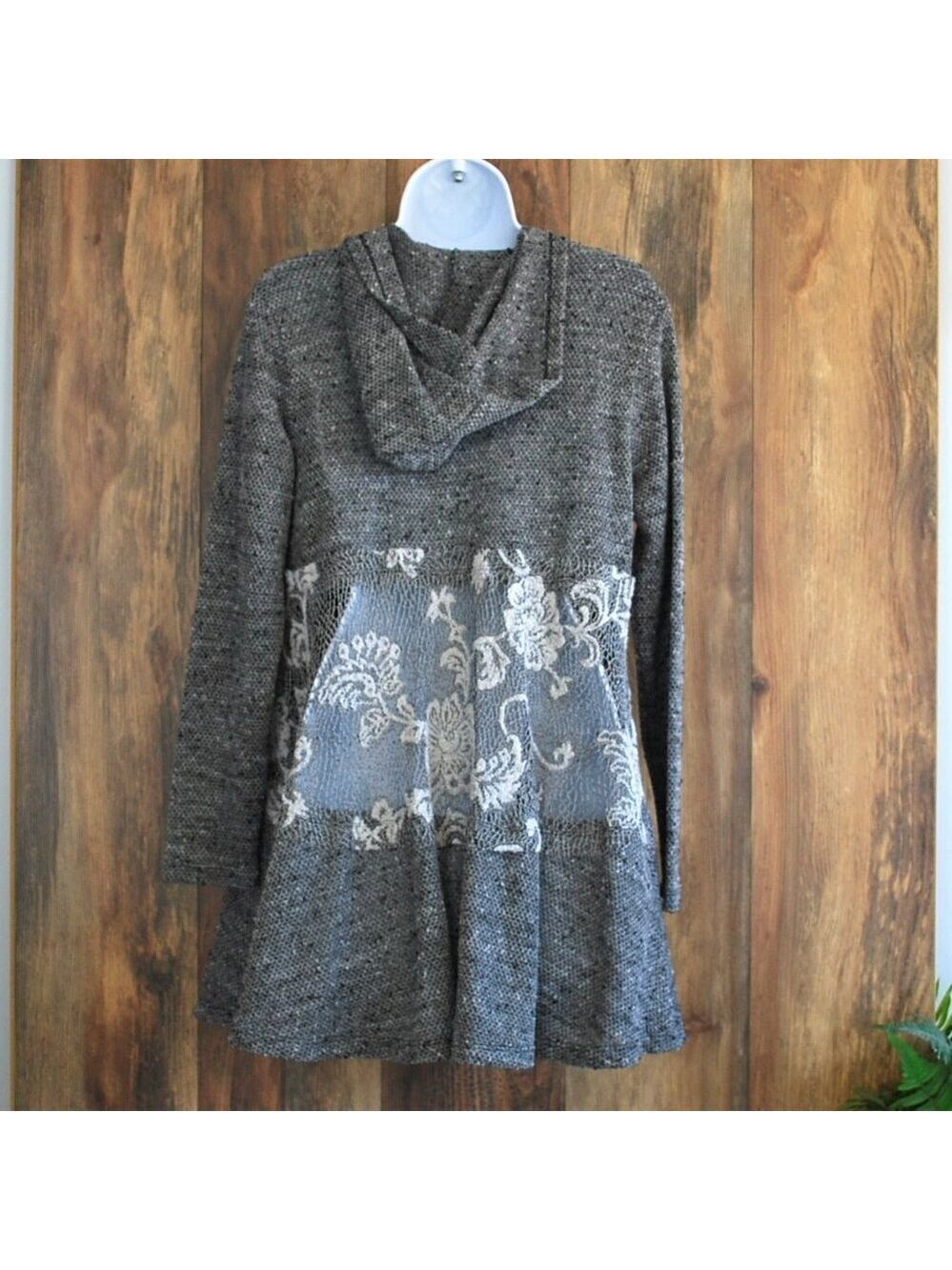 Vocal Lace Zip Cardigan Knit Hoodie Jacket S - Picture 5 of 7